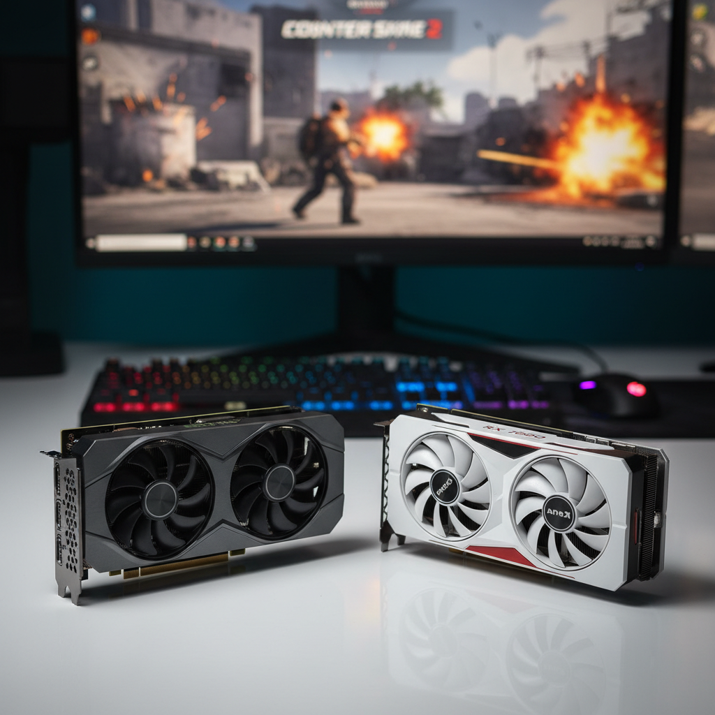 RTX 4060 ou RX 7600 em 2026? A verdade pra CS2 e Valorant em 1080p